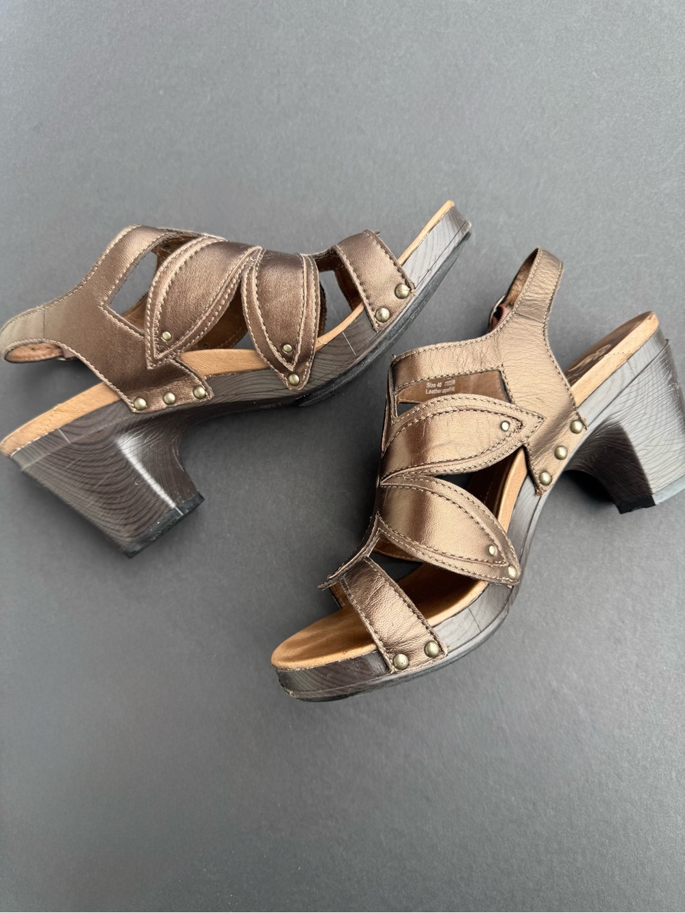 Dansko Nina Metallic Brown Strappy Heel Sandals - Women